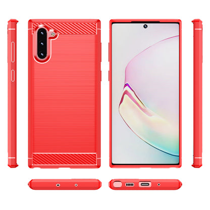 1.8mm Brushed Design Carbon Fiber Texture Soft TPU Anti-scratch Cover Case for Samsung Galaxy Note 10 4G/5G