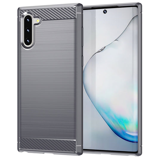 1.8mm Brushed Design Carbon Fiber Texture Soft TPU Anti-scratch Cover Case for Samsung Galaxy Note 10 4G/5G