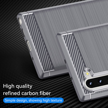 1.8mm Brushed Design Carbon Fiber Texture Soft TPU Anti-scratch Cover Case for Samsung Galaxy Note 10 4G/5G