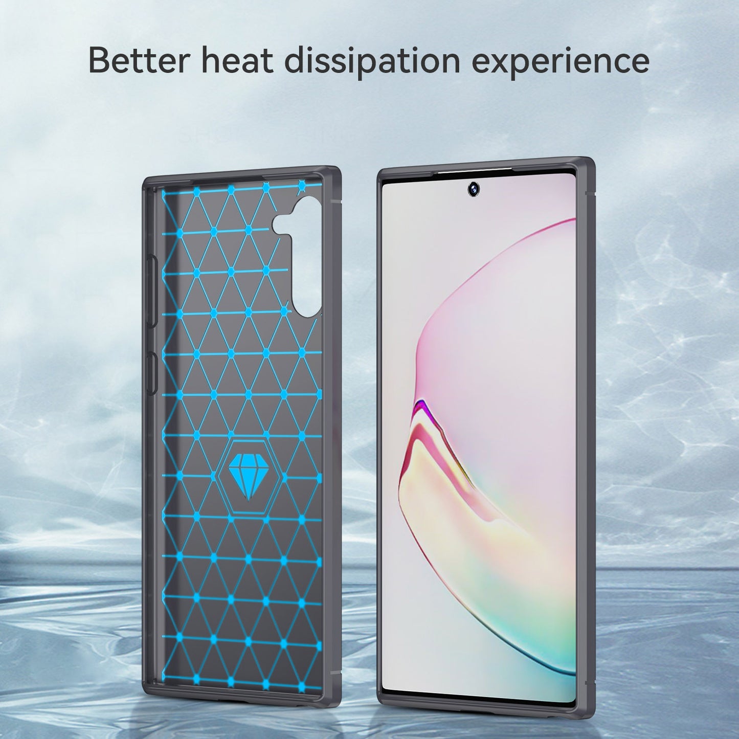 1.8mm Brushed Design Carbon Fiber Texture Soft TPU Anti-scratch Cover Case for Samsung Galaxy Note 10 4G/5G