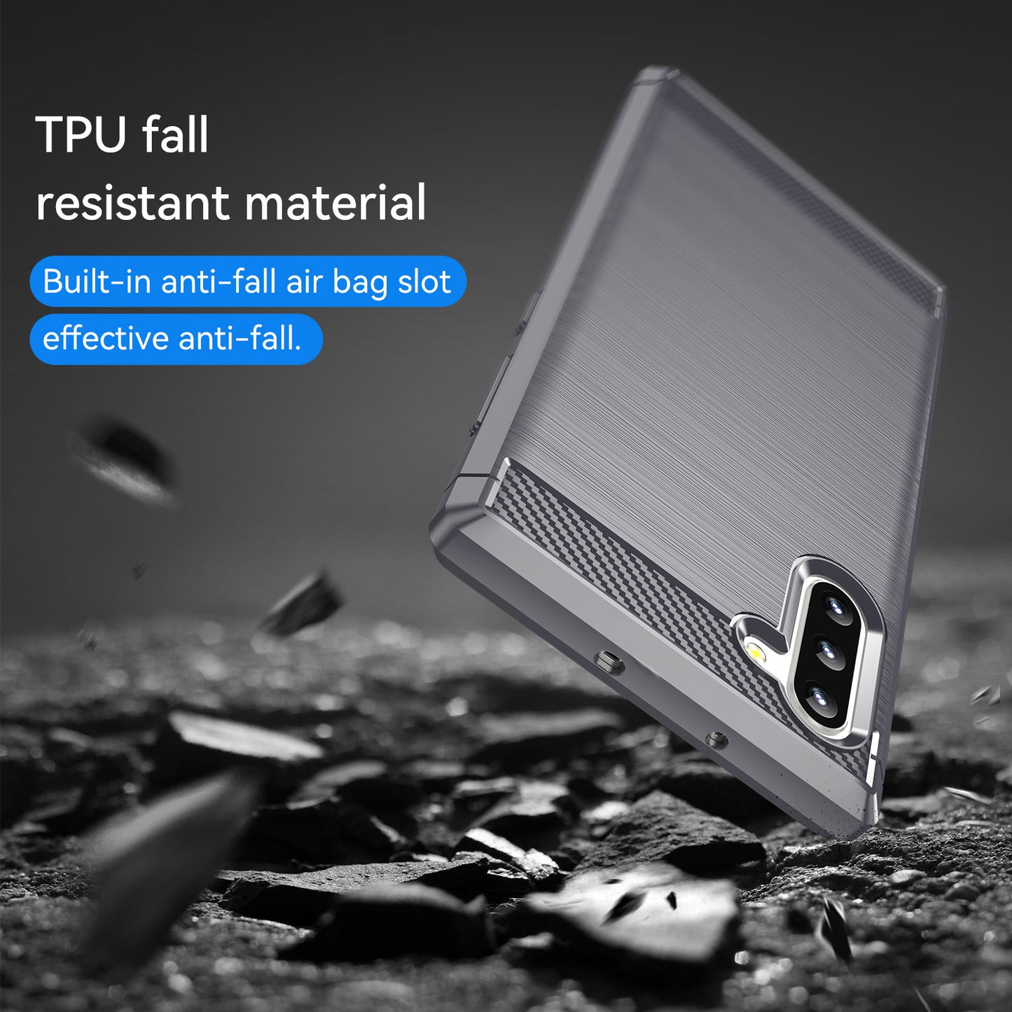 1.8mm Brushed Design Carbon Fiber Texture Soft TPU Anti-scratch Cover Case for Samsung Galaxy Note 10 4G/5G