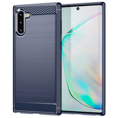 1.8mm Brushed Design Carbon Fiber Texture Soft TPU Anti-scratch Cover Case for Samsung Galaxy Note 10 4G/5G