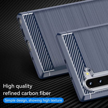 1.8mm Brushed Design Carbon Fiber Texture Soft TPU Anti-scratch Cover Case for Samsung Galaxy Note 10 4G/5G