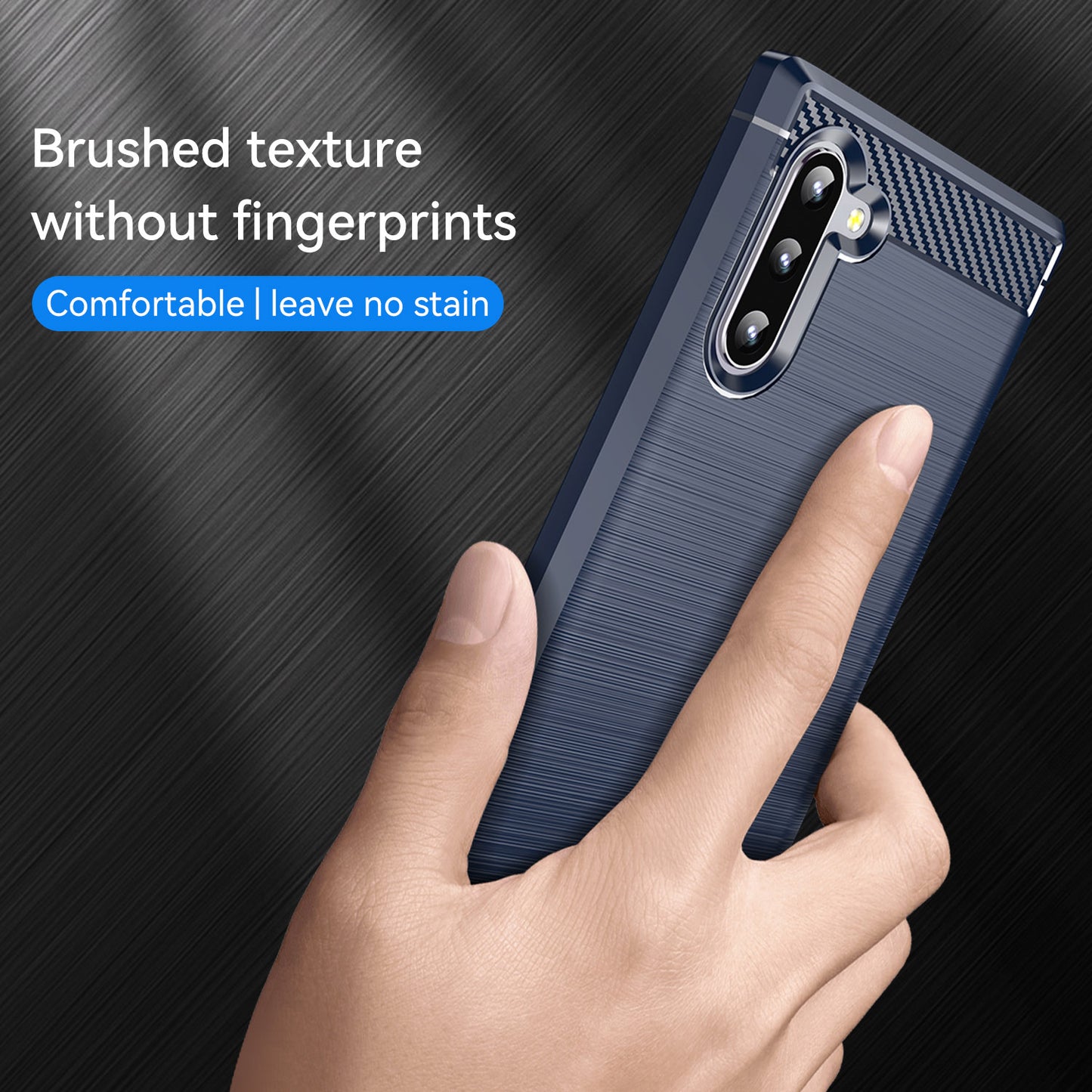 1.8mm Brushed Design Carbon Fiber Texture Soft TPU Anti-scratch Cover Case for Samsung Galaxy Note 10 4G/5G