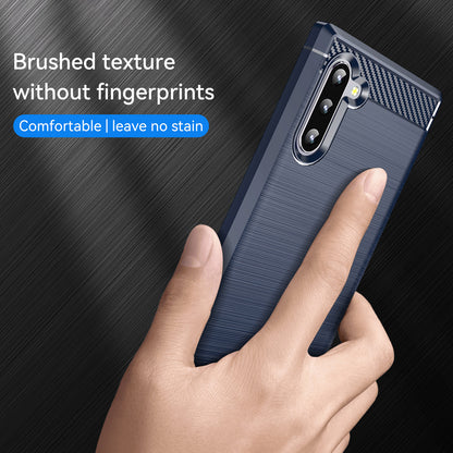 1.8mm Brushed Design Carbon Fiber Texture Soft TPU Anti-scratch Cover Case for Samsung Galaxy Note 10 4G/5G