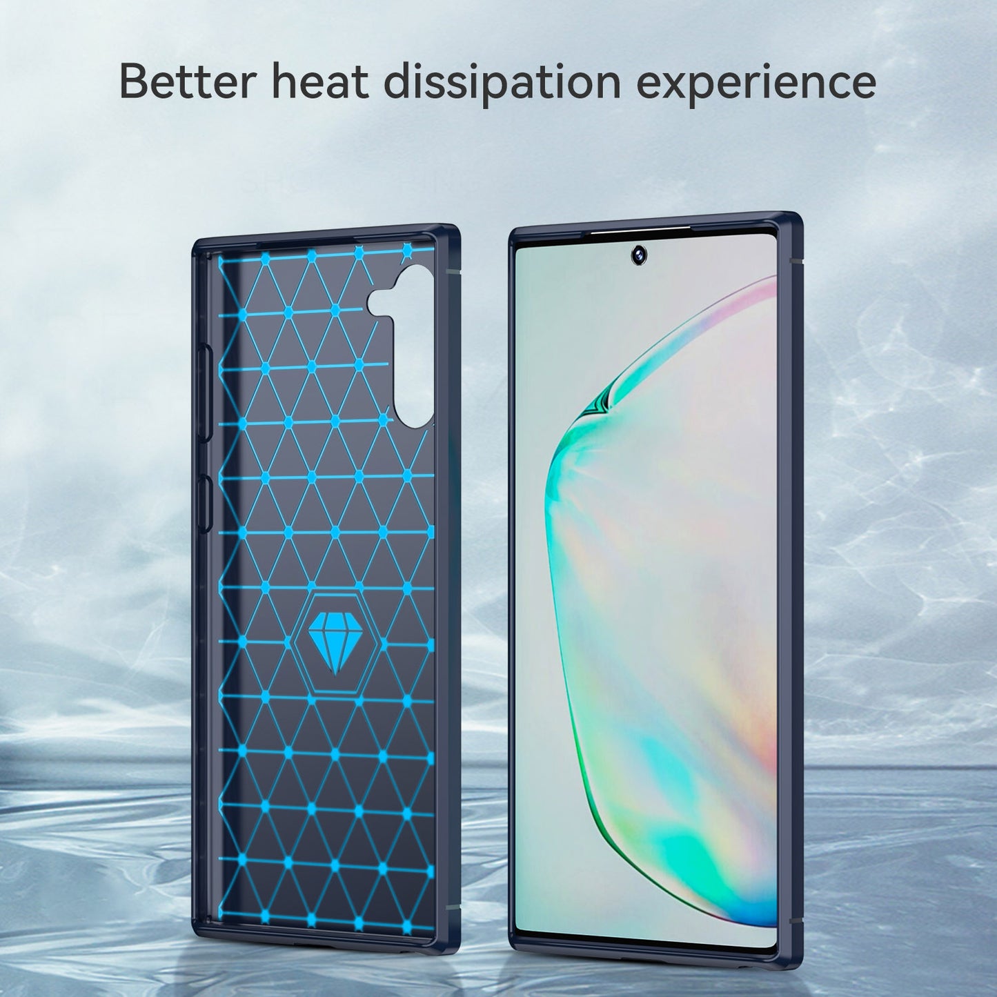 1.8mm Brushed Design Carbon Fiber Texture Soft TPU Anti-scratch Cover Case for Samsung Galaxy Note 10 4G/5G
