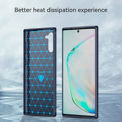 1.8mm Brushed Design Carbon Fiber Texture Soft TPU Anti-scratch Cover Case for Samsung Galaxy Note 10 4G/5G