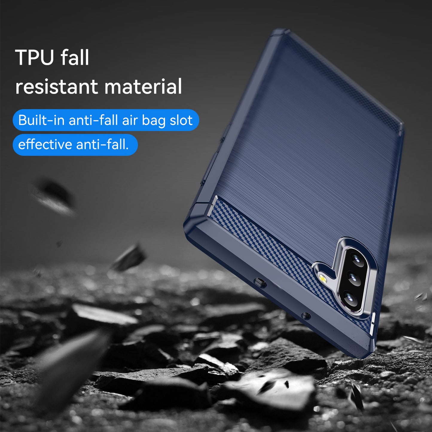 1.8mm Brushed Design Carbon Fiber Texture Soft TPU Anti-scratch Cover Case for Samsung Galaxy Note 10 4G/5G