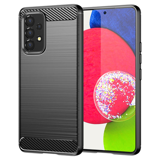 1.8mm Carbon Fiber Texture TPU Case Air Bag Design Brushed Surface Phone Protective Cover for Samsung Galaxy A53 5G