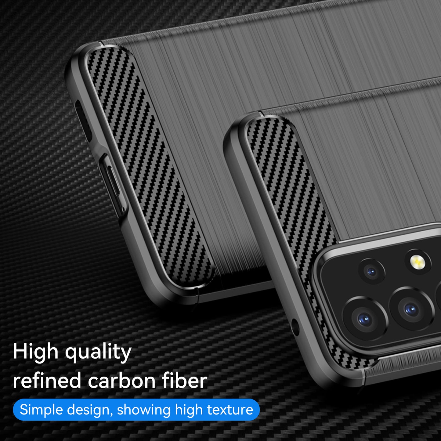 1.8mm Carbon Fiber Texture TPU Case Air Bag Design Brushed Surface Phone Protective Cover for Samsung Galaxy A53 5G