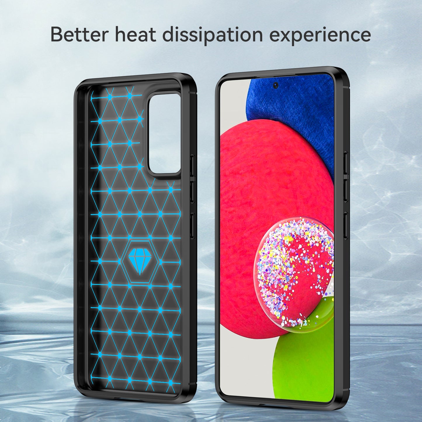 1.8mm Carbon Fiber Texture TPU Case Air Bag Design Brushed Surface Phone Protective Cover for Samsung Galaxy A53 5G