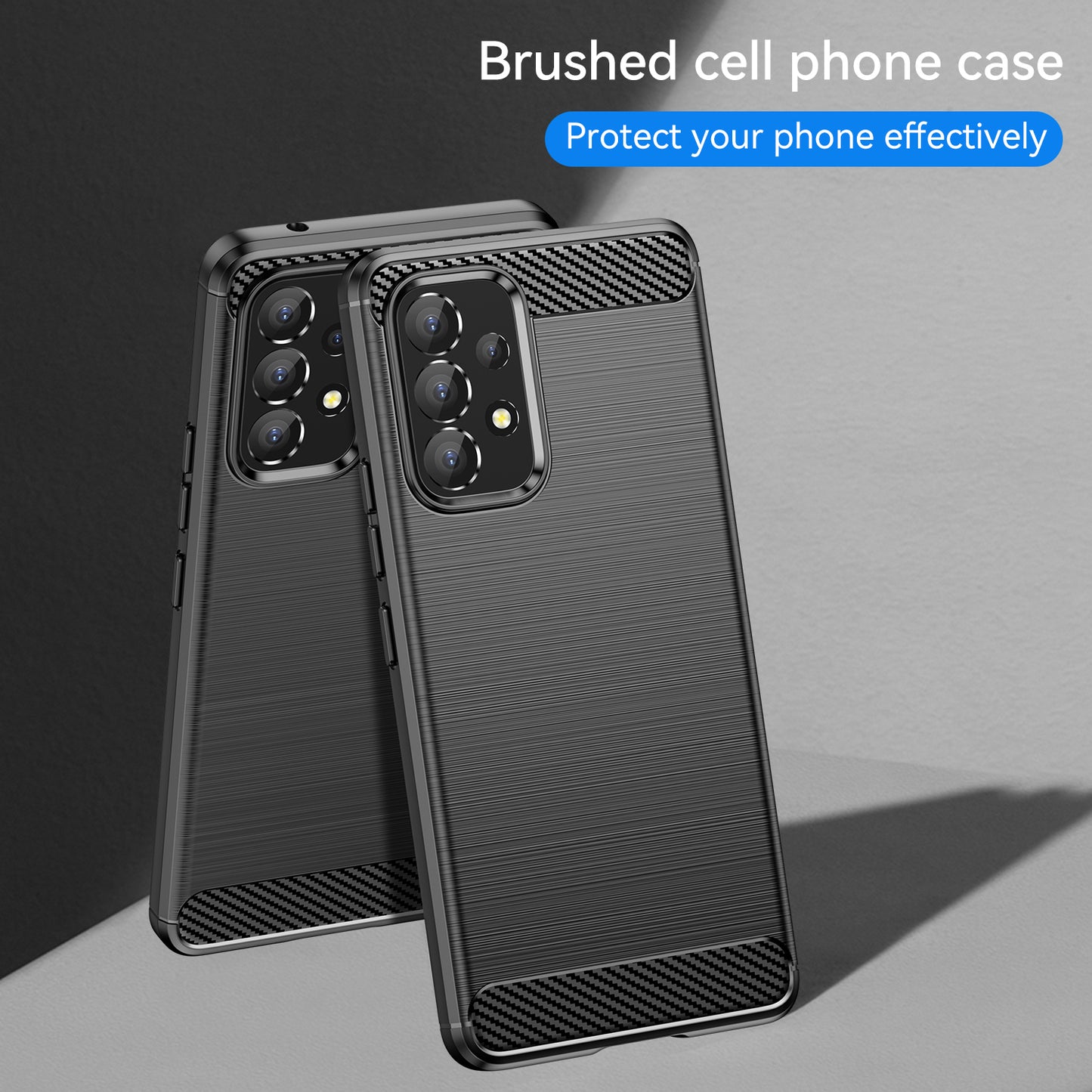 1.8mm Carbon Fiber Texture TPU Case Air Bag Design Brushed Surface Phone Protective Cover for Samsung Galaxy A53 5G