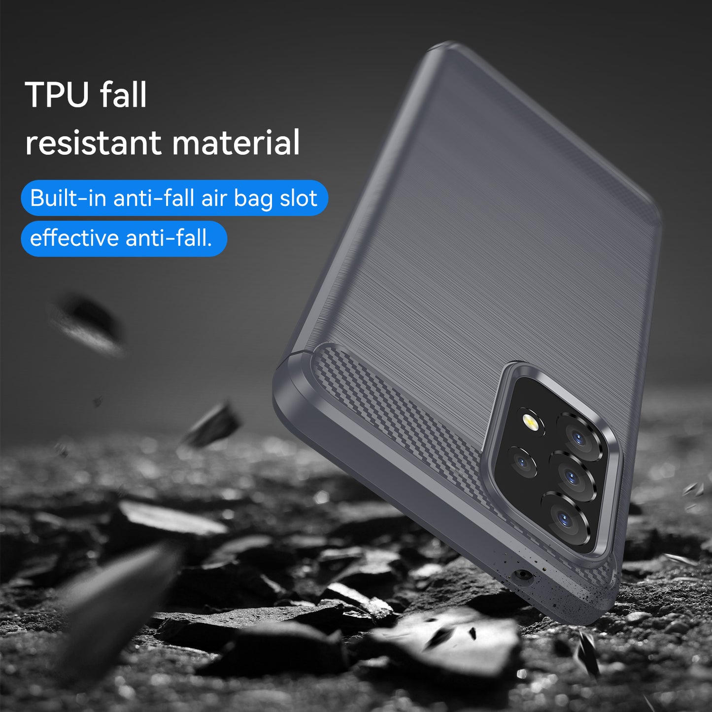1.8mm Carbon Fiber Texture TPU Case Air Bag Design Brushed Surface Phone Protective Cover for Samsung Galaxy A53 5G