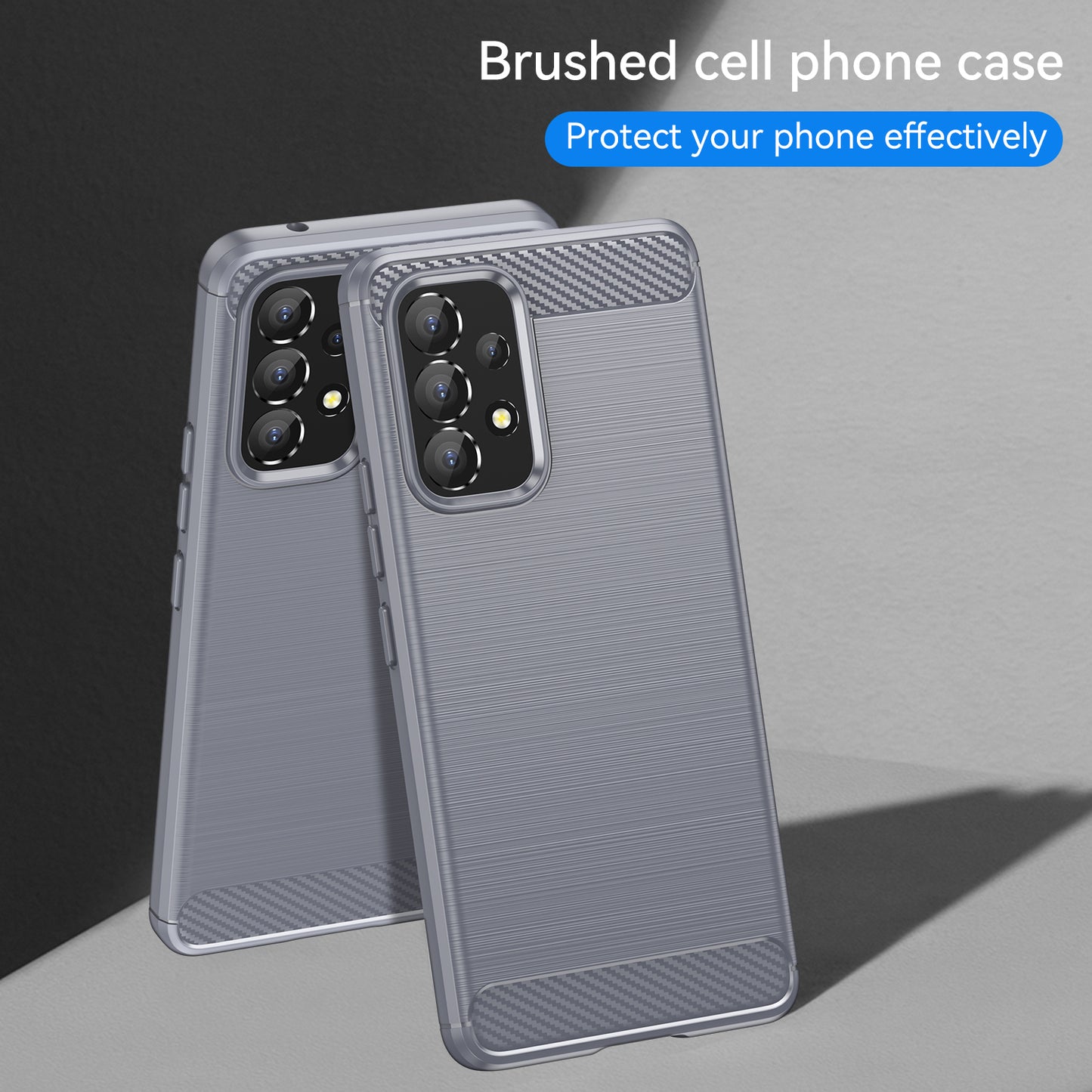 1.8mm Carbon Fiber Texture TPU Case Air Bag Design Brushed Surface Phone Protective Cover for Samsung Galaxy A53 5G