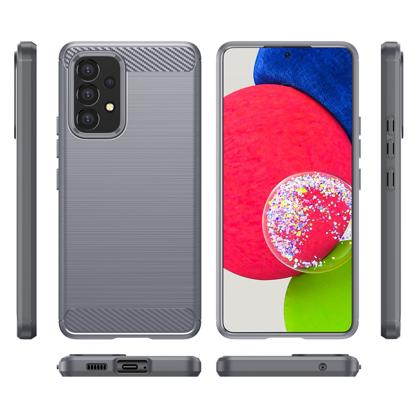1.8mm Carbon Fiber Texture TPU Case Air Bag Design Brushed Surface Phone Protective Cover for Samsung Galaxy A53 5G