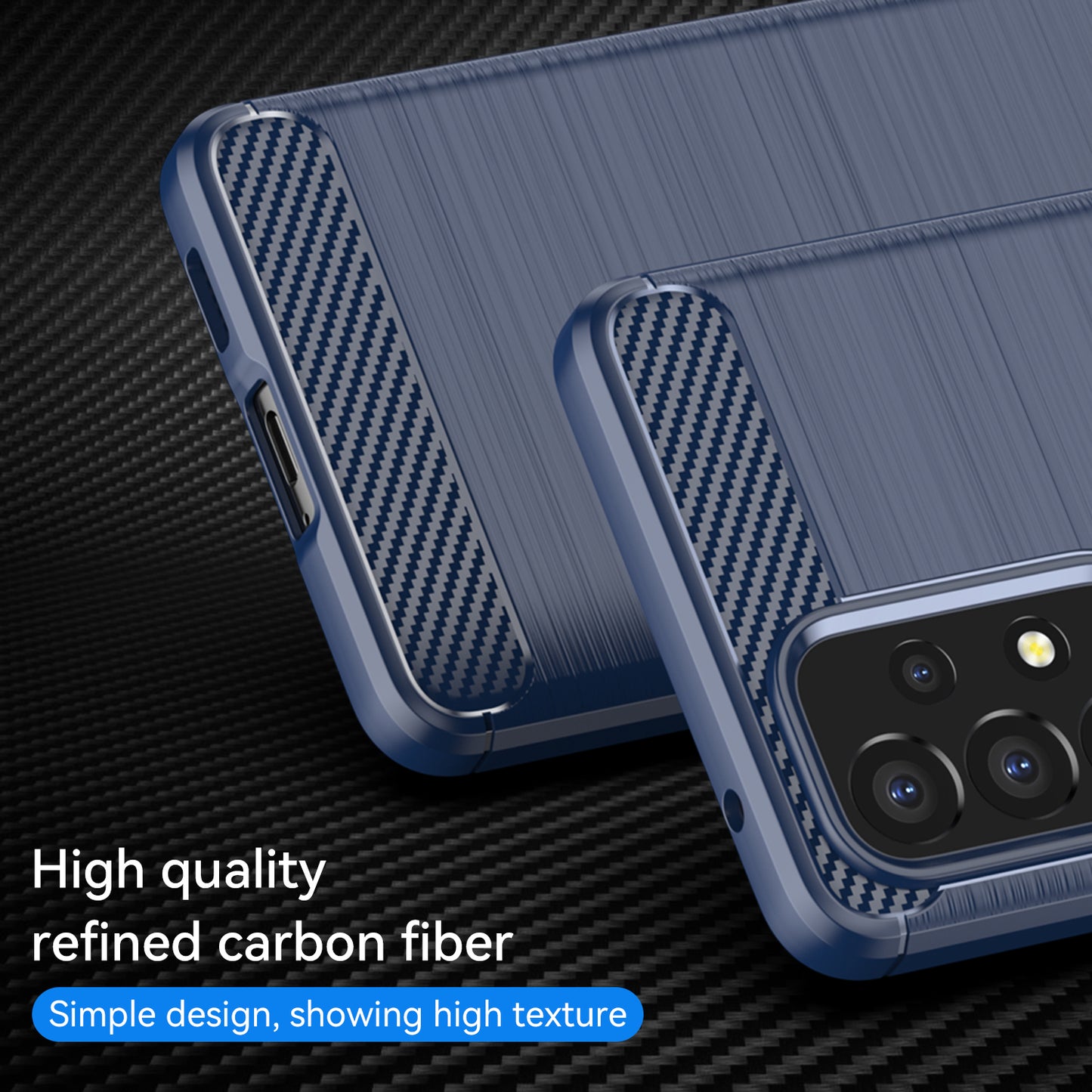 1.8mm Carbon Fiber Texture TPU Case Air Bag Design Brushed Surface Phone Protective Cover for Samsung Galaxy A53 5G