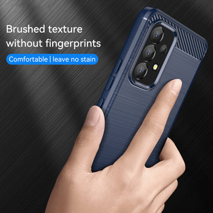 1.8mm Carbon Fiber Texture TPU Case Air Bag Design Brushed Surface Phone Protective Cover for Samsung Galaxy A53 5G