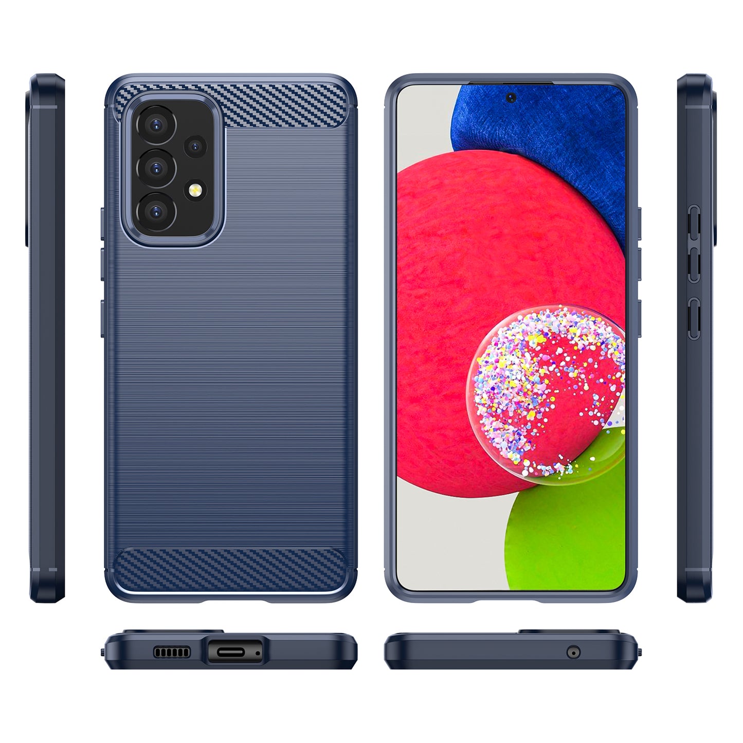 1.8mm Carbon Fiber Texture TPU Case Air Bag Design Brushed Surface Phone Protective Cover for Samsung Galaxy A53 5G