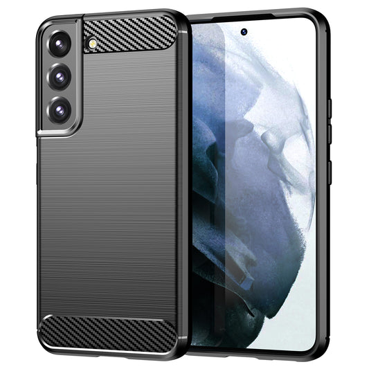 1.8mm Brushed Surface TPU Case Air Cushion Super Thin Carbon Fiber Texture Phone Protective Cover for Samsung Galaxy S22 5G