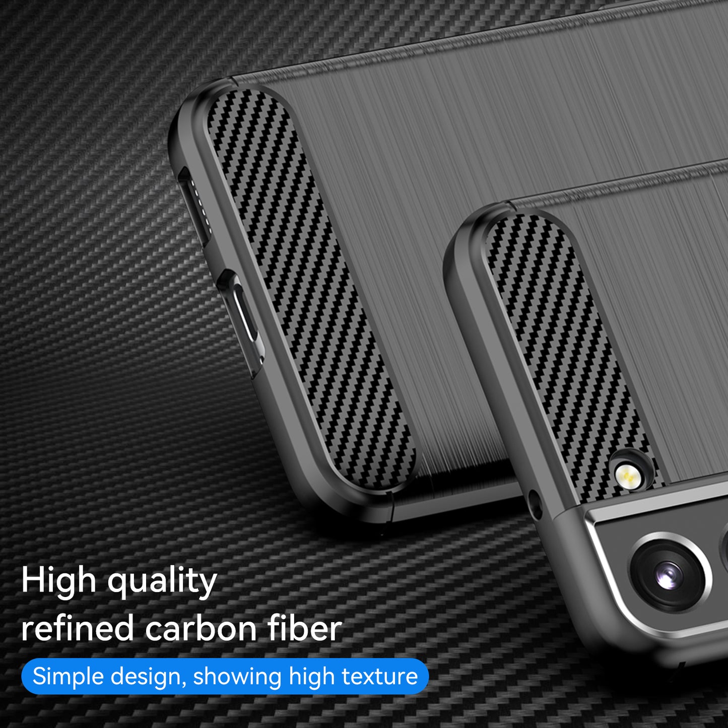 1.8mm Brushed Surface TPU Case Air Cushion Super Thin Carbon Fiber Texture Phone Protective Cover for Samsung Galaxy S22 5G