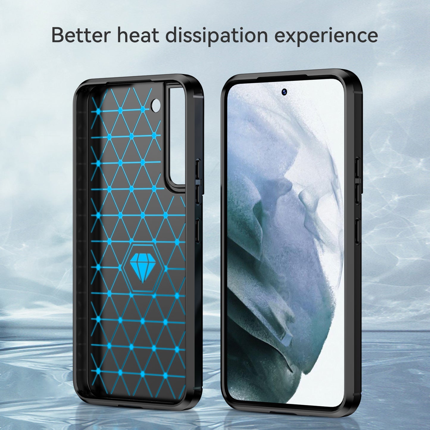 1.8mm Brushed Surface TPU Case Air Cushion Super Thin Carbon Fiber Texture Phone Protective Cover for Samsung Galaxy S22 5G