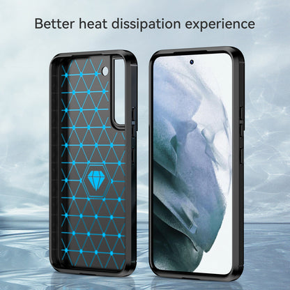 1.8mm Brushed Surface TPU Case Air Cushion Super Thin Carbon Fiber Texture Phone Protective Cover for Samsung Galaxy S22 5G