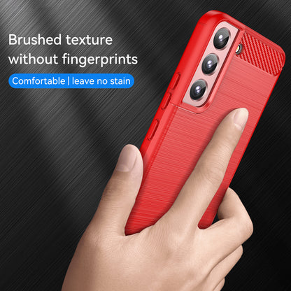 1.8mm Brushed Surface TPU Case Air Cushion Super Thin Carbon Fiber Texture Phone Protective Cover for Samsung Galaxy S22 5G