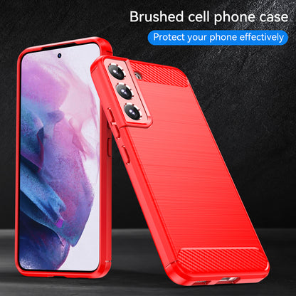 1.8mm Brushed Surface TPU Case Air Cushion Super Thin Carbon Fiber Texture Phone Protective Cover for Samsung Galaxy S22 5G
