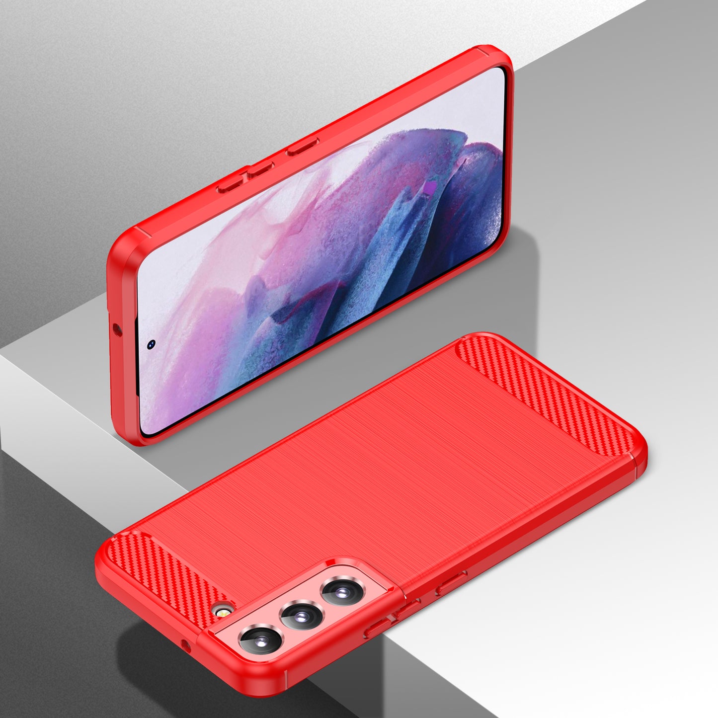 1.8mm Brushed Surface TPU Case Air Cushion Super Thin Carbon Fiber Texture Phone Protective Cover for Samsung Galaxy S22 5G