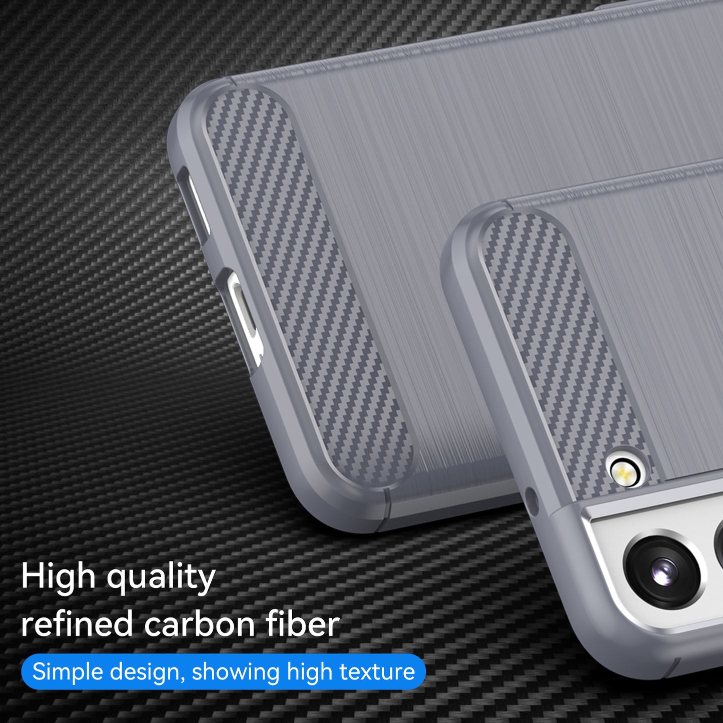 1.8mm Brushed Surface TPU Case Air Cushion Super Thin Carbon Fiber Texture Phone Protective Cover for Samsung Galaxy S22 5G