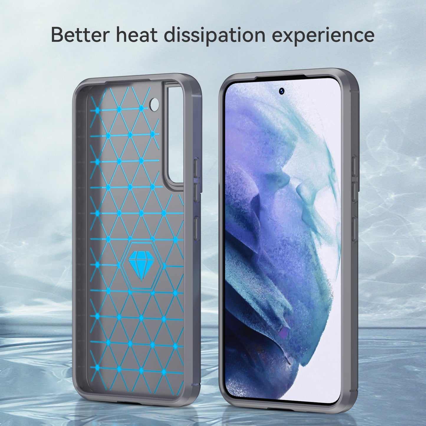 1.8mm Brushed Surface TPU Case Air Cushion Super Thin Carbon Fiber Texture Phone Protective Cover for Samsung Galaxy S22 5G