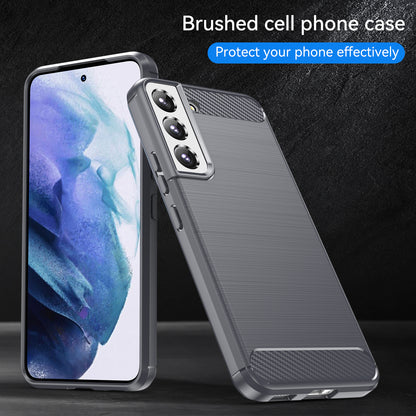 1.8mm Brushed Surface TPU Case Air Cushion Super Thin Carbon Fiber Texture Phone Protective Cover for Samsung Galaxy S22 5G