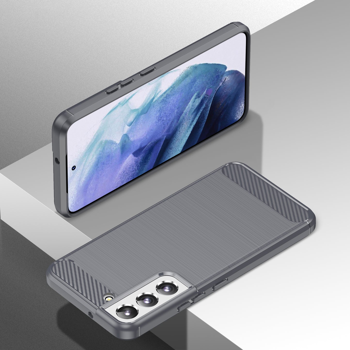 1.8mm Brushed Surface TPU Case Air Cushion Super Thin Carbon Fiber Texture Phone Protective Cover for Samsung Galaxy S22 5G