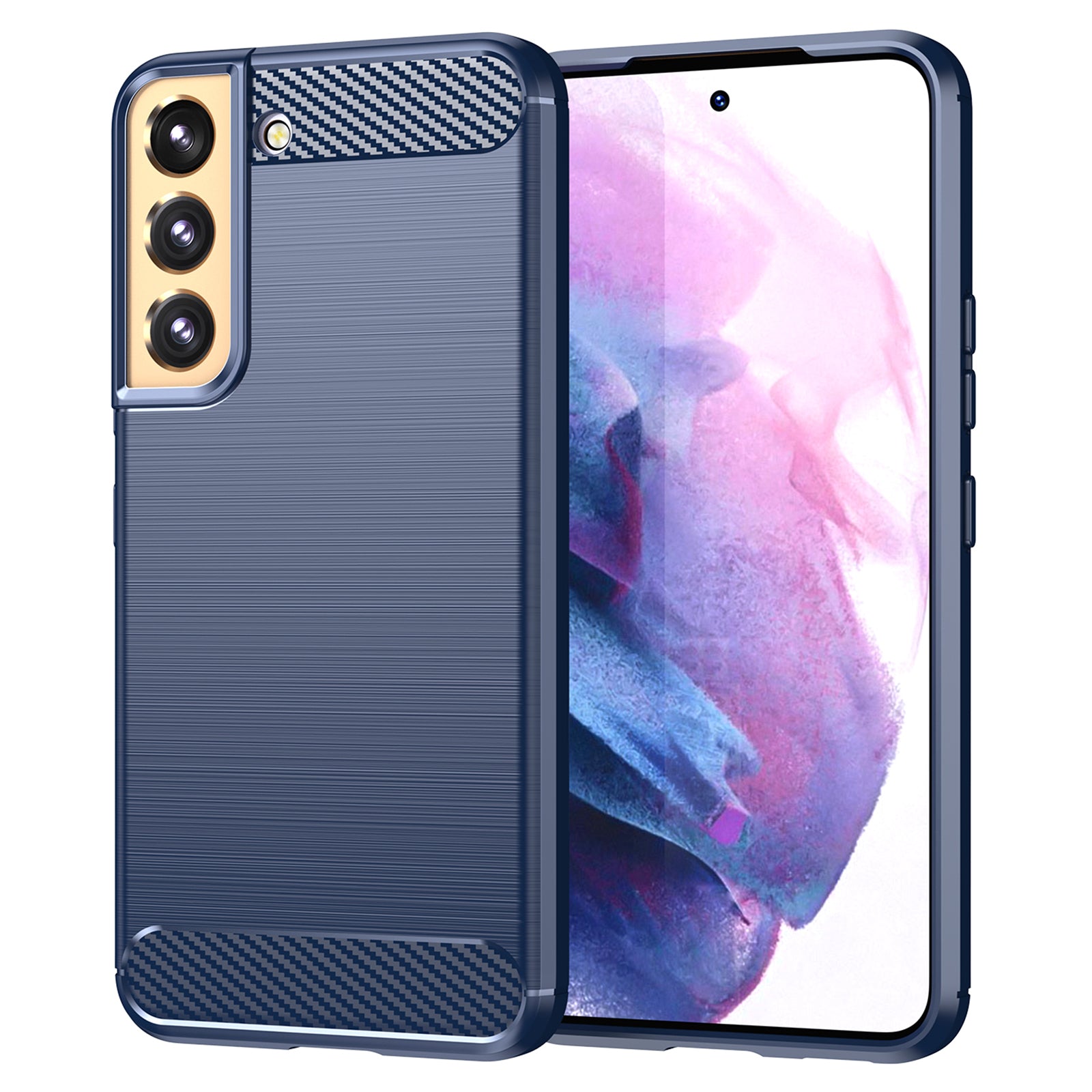 1.8mm Brushed Surface TPU Case Air Cushion Super Thin Carbon Fiber Texture Phone Protective Cover for Samsung Galaxy S22 5G