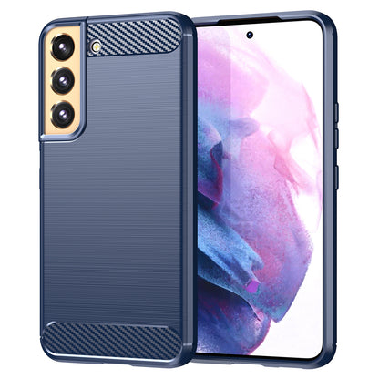 1.8mm Brushed Surface TPU Case Air Cushion Super Thin Carbon Fiber Texture Phone Protective Cover for Samsung Galaxy S22 5G