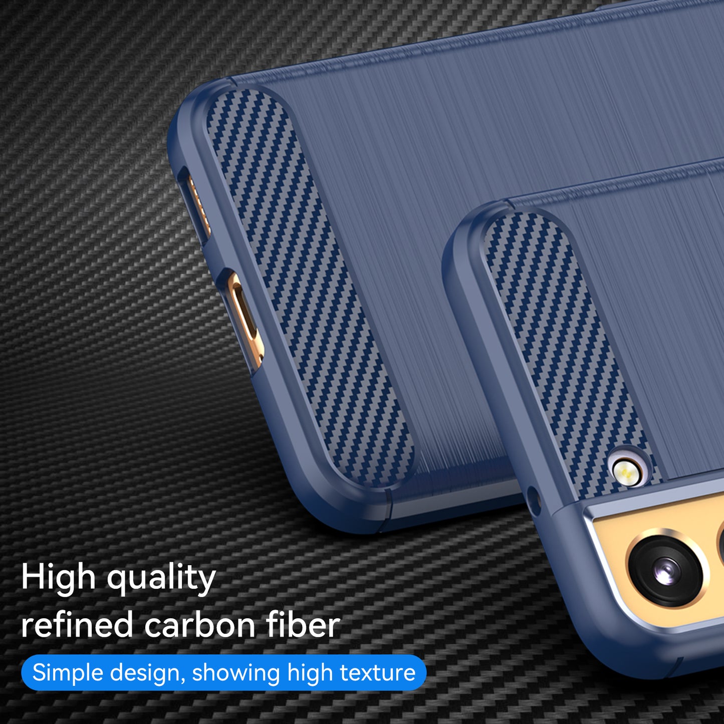 1.8mm Brushed Surface TPU Case Air Cushion Super Thin Carbon Fiber Texture Phone Protective Cover for Samsung Galaxy S22 5G