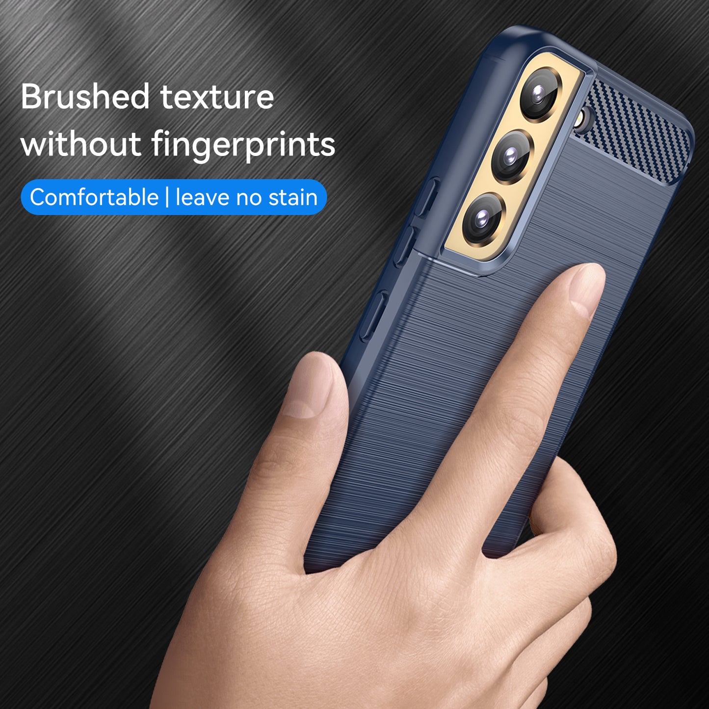 1.8mm Brushed Surface TPU Case Air Cushion Super Thin Carbon Fiber Texture Phone Protective Cover for Samsung Galaxy S22 5G