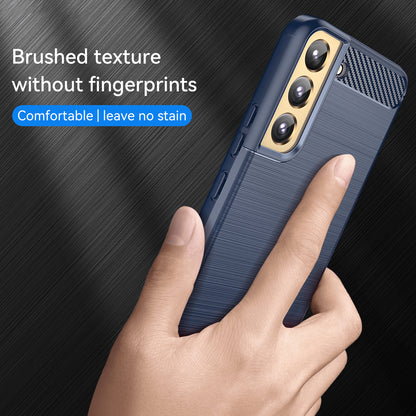 1.8mm Brushed Surface TPU Case Air Cushion Super Thin Carbon Fiber Texture Phone Protective Cover for Samsung Galaxy S22 5G