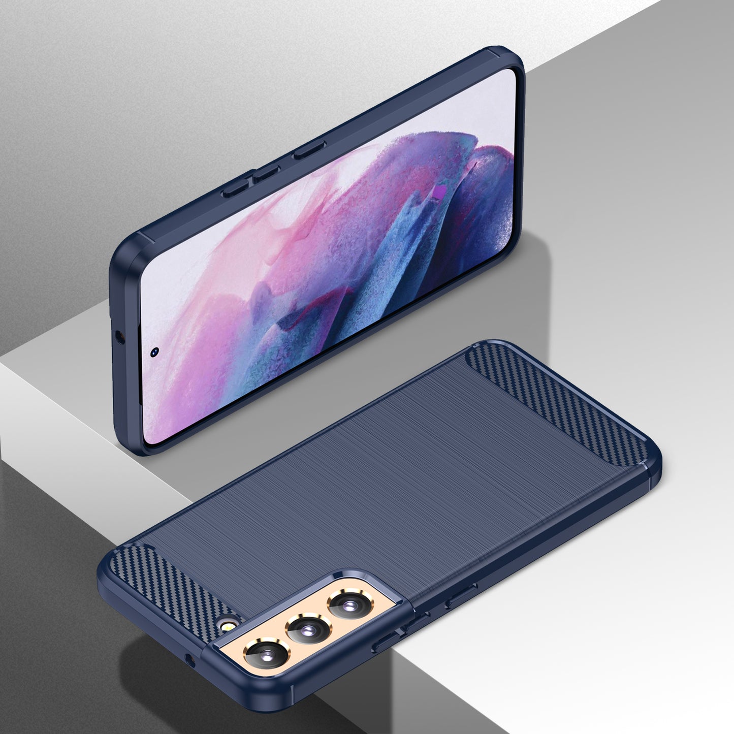 1.8mm Brushed Surface TPU Case Air Cushion Super Thin Carbon Fiber Texture Phone Protective Cover for Samsung Galaxy S22 5G