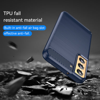 1.8mm Brushed Surface TPU Case Air Cushion Super Thin Carbon Fiber Texture Phone Protective Cover for Samsung Galaxy S22 5G