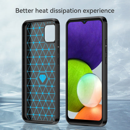 1.8mm Brushed Surface TPU Case Carbon Fiber Texture Drop Protection Phone Protective Cover for Samsung Galaxy A03 (164.2 x 75.9 x 9.1mm) (EU Version)