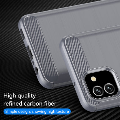 1.8mm Brushed Surface TPU Case Carbon Fiber Texture Drop Protection Phone Protective Cover for Samsung Galaxy A03 (164.2 x 75.9 x 9.1mm) (EU Version)