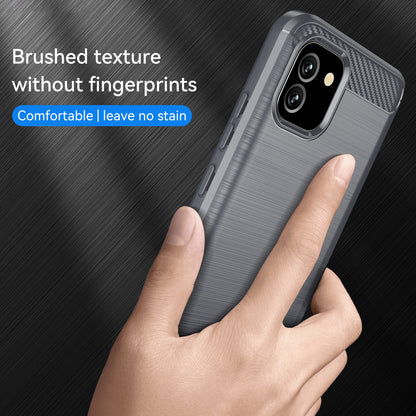 1.8mm Brushed Surface TPU Case Carbon Fiber Texture Drop Protection Phone Protective Cover for Samsung Galaxy A03 (164.2 x 75.9 x 9.1mm) (EU Version)