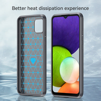 1.8mm Brushed Surface TPU Case Carbon Fiber Texture Drop Protection Phone Protective Cover for Samsung Galaxy A03 (164.2 x 75.9 x 9.1mm) (EU Version)