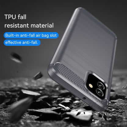 1.8mm Brushed Surface TPU Case Carbon Fiber Texture Drop Protection Phone Protective Cover for Samsung Galaxy A03 (164.2 x 75.9 x 9.1mm) (EU Version)