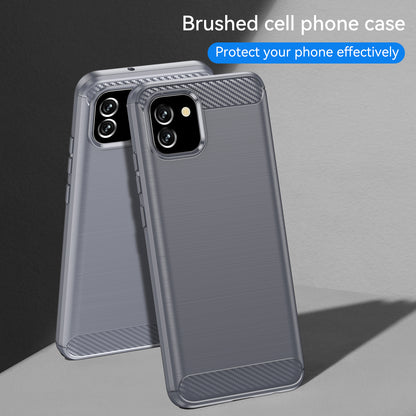 1.8mm Brushed Surface TPU Case Carbon Fiber Texture Drop Protection Phone Protective Cover for Samsung Galaxy A03 (164.2 x 75.9 x 9.1mm) (EU Version)
