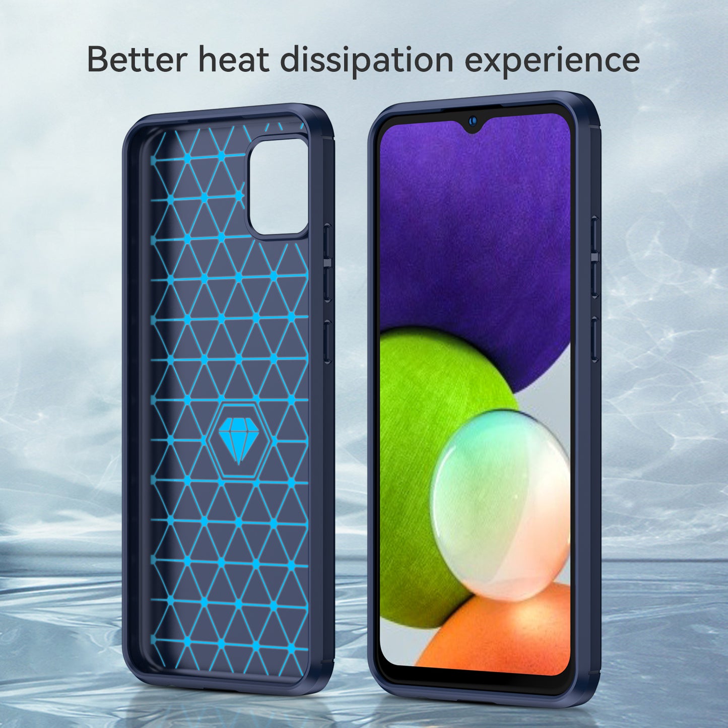 1.8mm Brushed Surface TPU Case Carbon Fiber Texture Drop Protection Phone Protective Cover for Samsung Galaxy A03 (164.2 x 75.9 x 9.1mm) (EU Version)