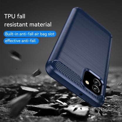 1.8mm Brushed Surface TPU Case Carbon Fiber Texture Drop Protection Phone Protective Cover for Samsung Galaxy A03 (164.2 x 75.9 x 9.1mm) (EU Version)