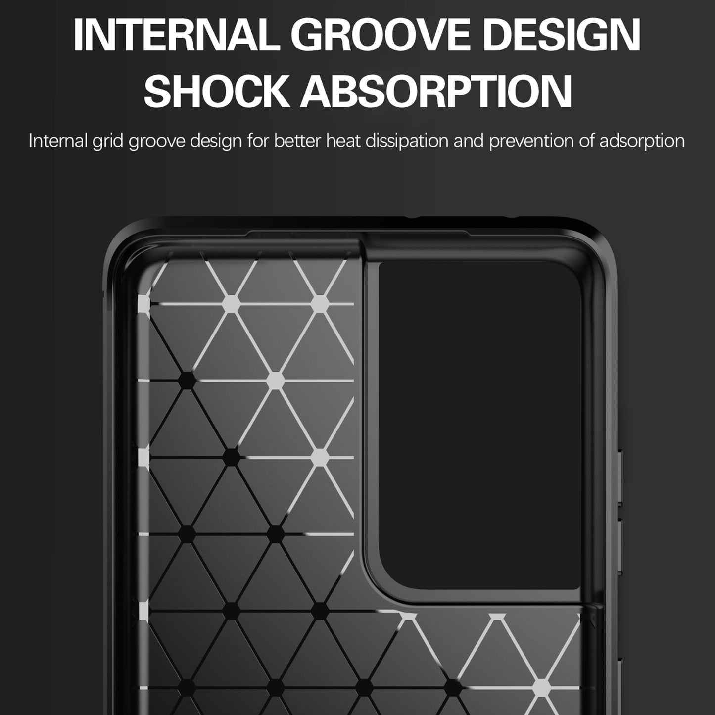 1.8mm Brushed Surface TPU Case Original Touch Surface Carbon Fiber Texture Phone Cover for Samsung Galaxy S21 Ultra 5G