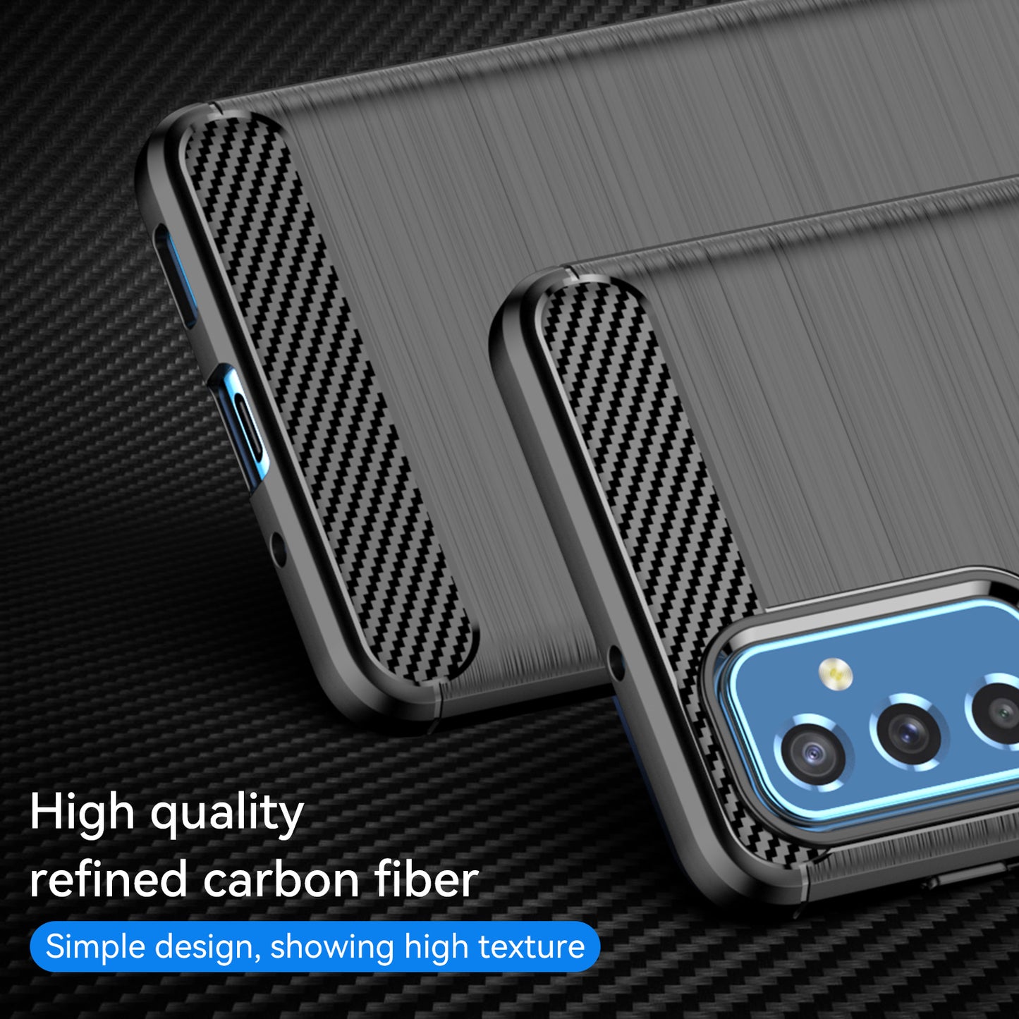 1.8mm Heat Dissipation TPU Case 1.8mm Brushed Surface Carbon Fiber Texture Phone Cover for Samsung Galaxy M52 5G